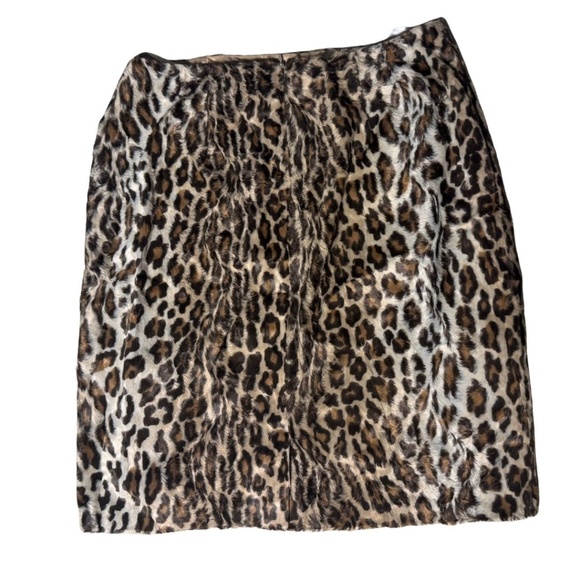 Leopard Faux Fur Pencil Skirt - Size 14 -  Vintage - Picture 2 of 11